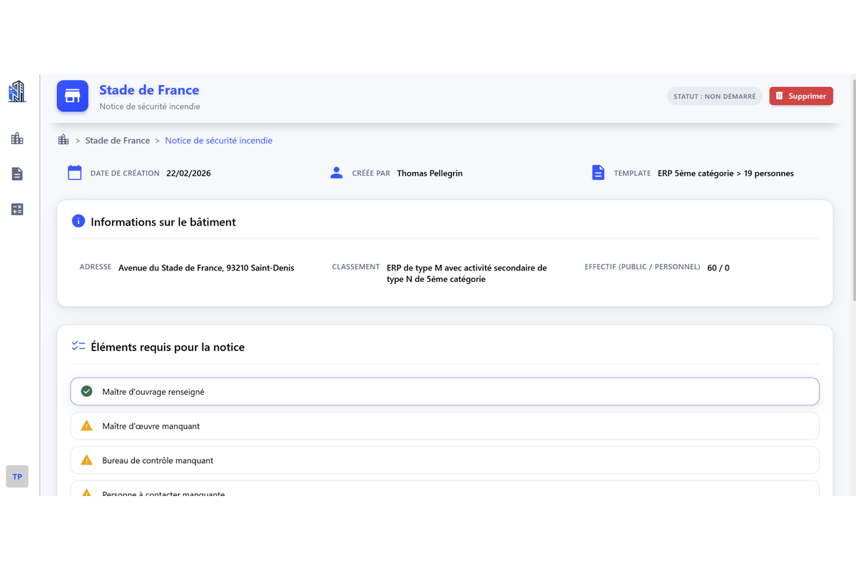 Capture d'écran : Créer votre notice