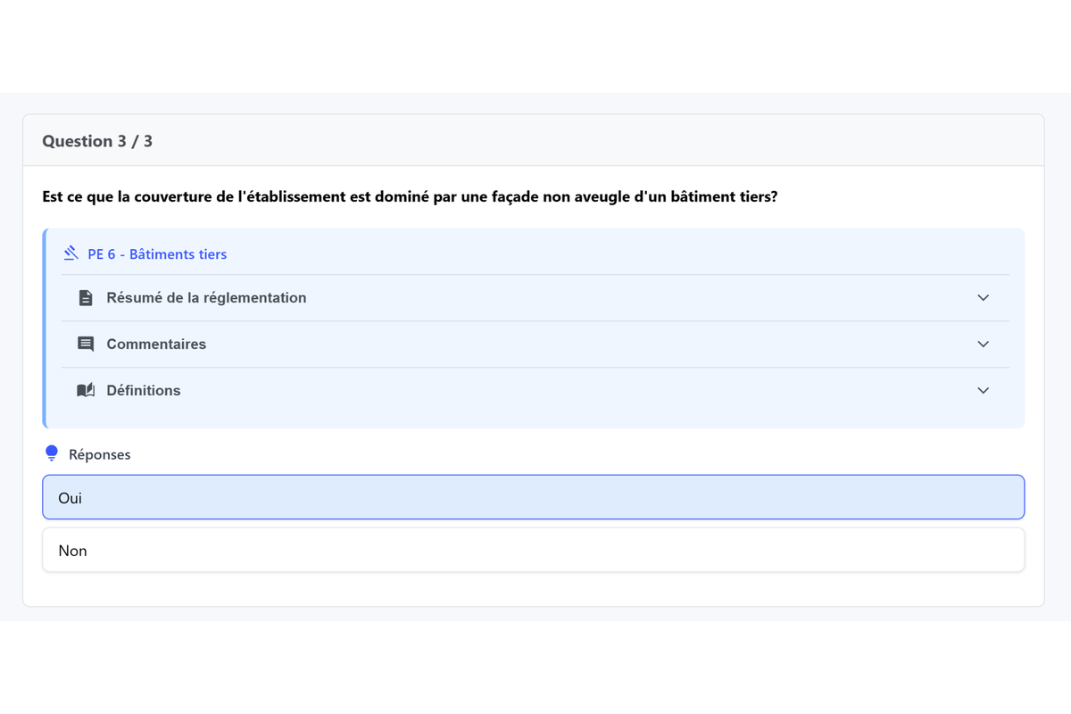 Capture d'écran : Questionnaire guidé
