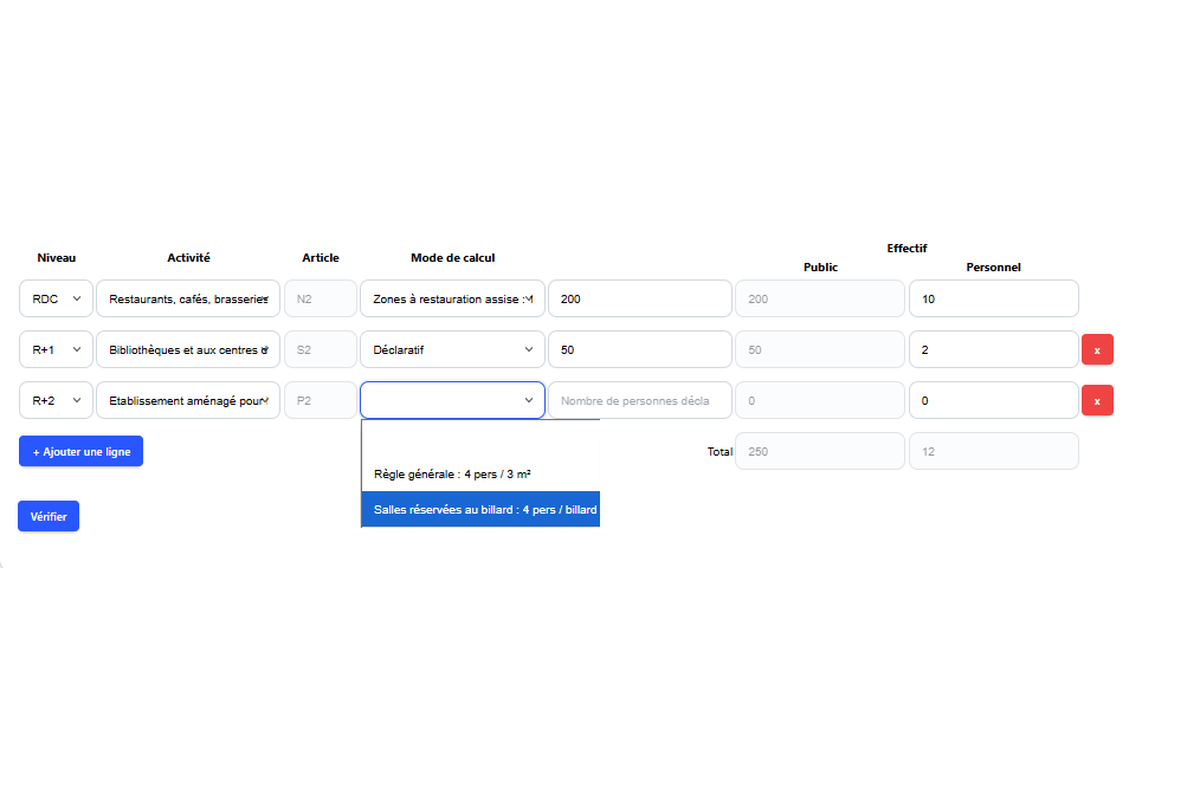 Capture d'écran : Nombre de niveaux